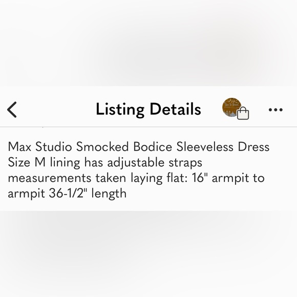 Max Studio Smocked Bodice Sleeveless Dress Size M - Picture 4 of 4
